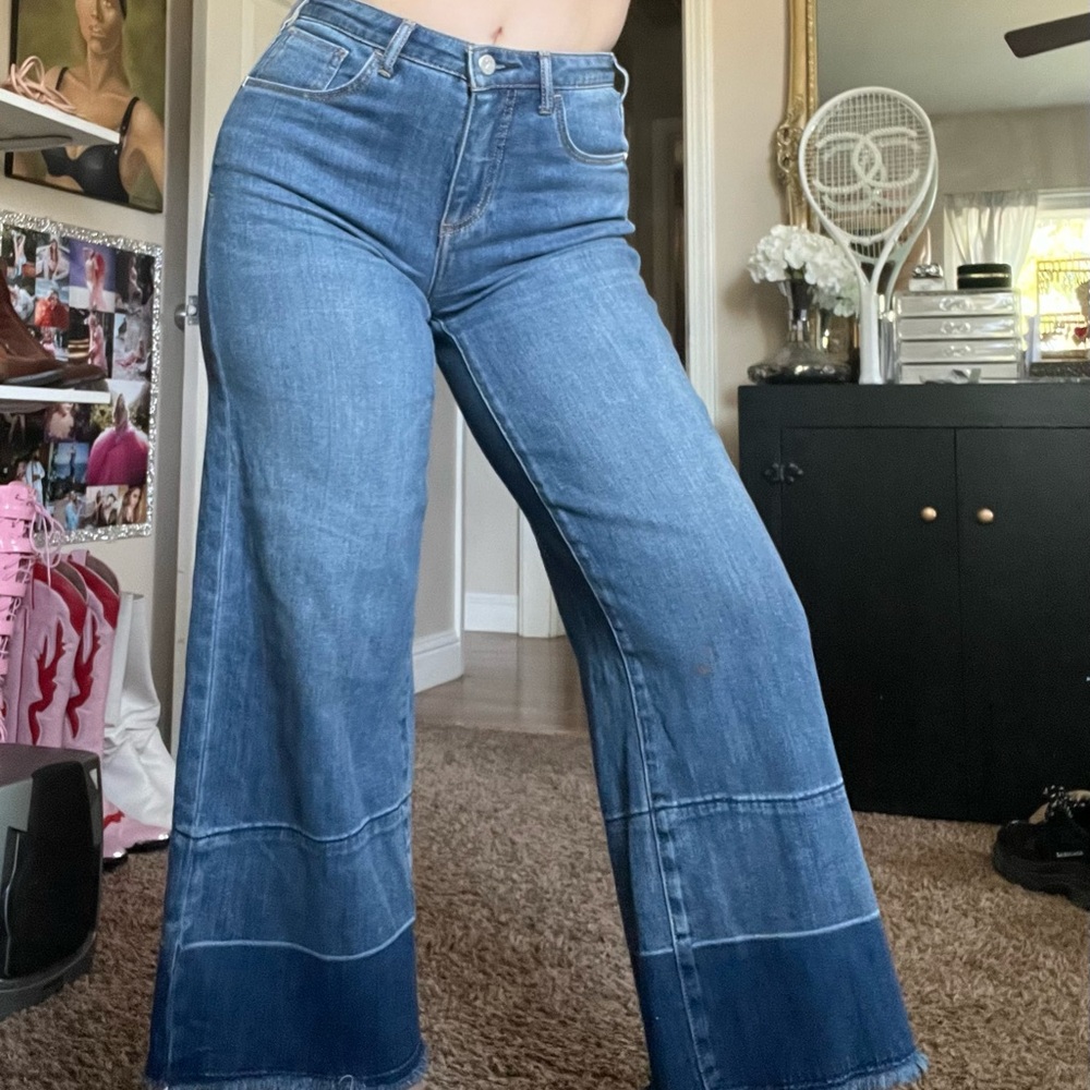 Anthropologie cropped wide leg jeans